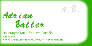 adrian baller business card